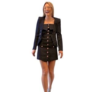 Nwt ANNE TURTAUT Athènes 2 Piece Strapless Denim Dress with Matching Jacket